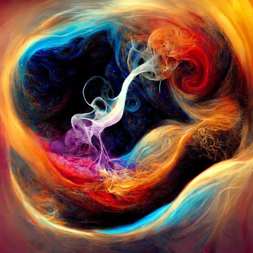 cosmic fire smoke abstract