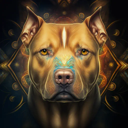 yogi pitbull dog thirdeye gold sacred dmt