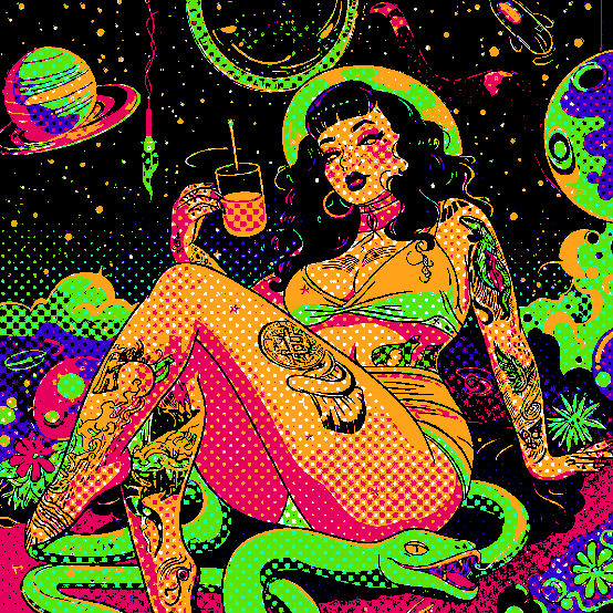 Pinup with Snake